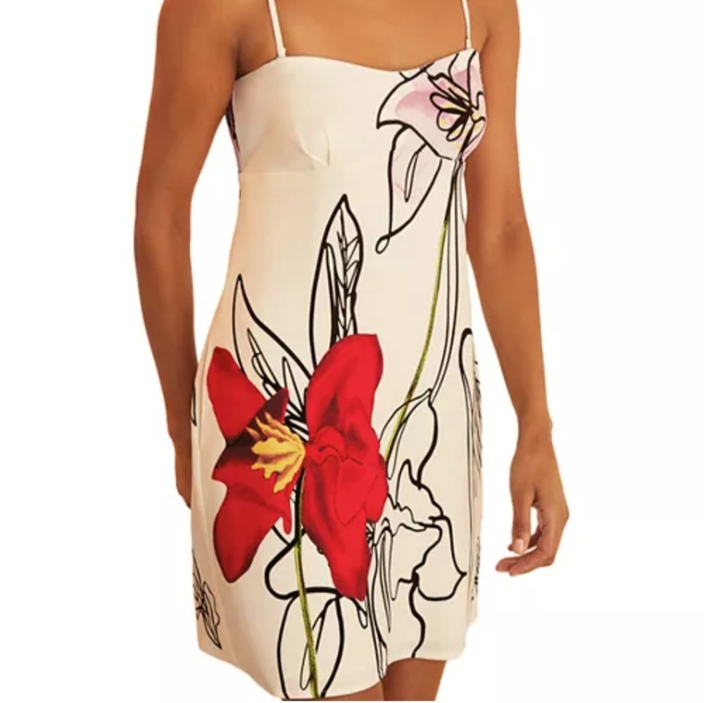 Reiss White Floral Print Mini Dress x NYBG